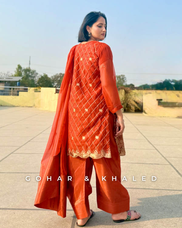 Chiffon Tilla Embroidered Dress 3Pc - Image 3