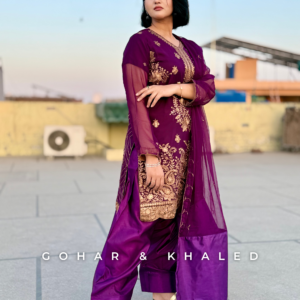 Chiffon Tilla Embroidered Dress 3Pc - Image 2