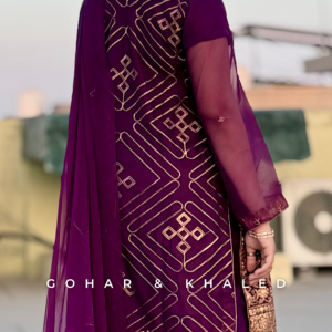 Chiffon Tilla Embroidered Dress 3Pc - Image 3