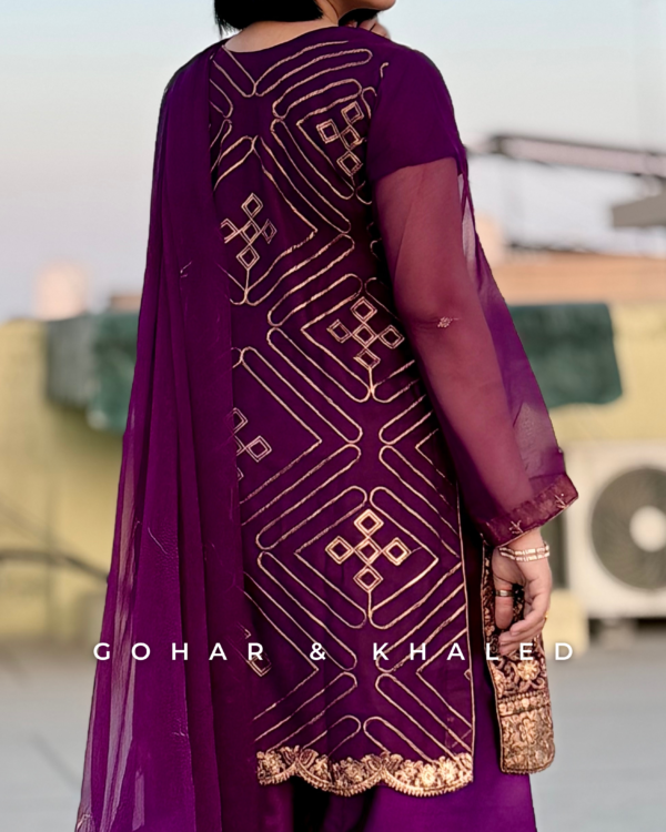 Chiffon Tilla Embroidered Dress 3Pc - Image 3