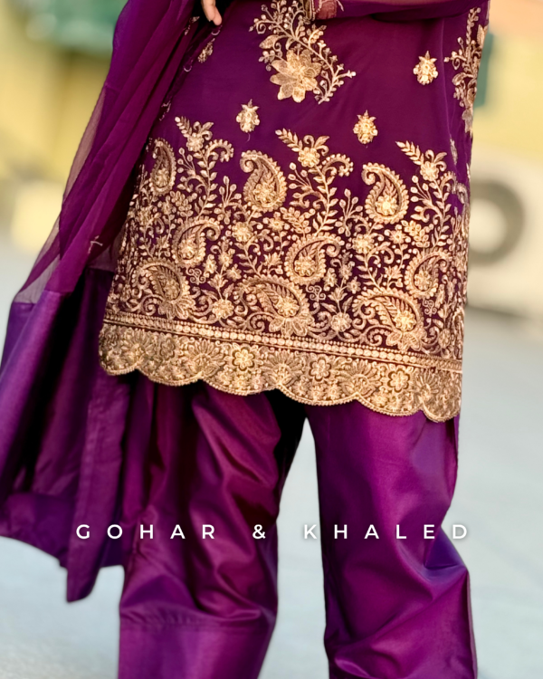 Chiffon Tilla Embroidered Dress 3Pc - Image 4