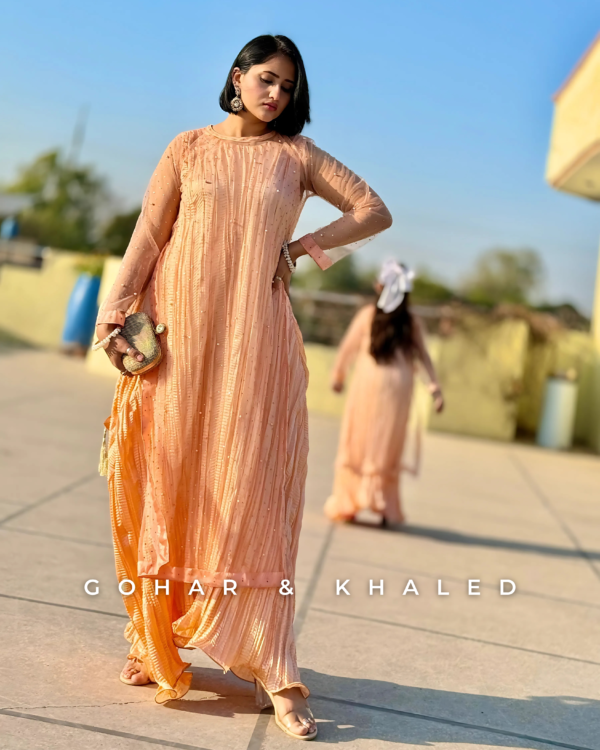 Crushed Fabric Silk & Net Maxi - Image 3